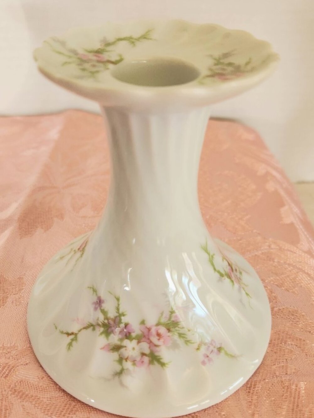 VTG Pair of Candle Sticks Haviland France Limoges Rosalinde Theodore Haviland